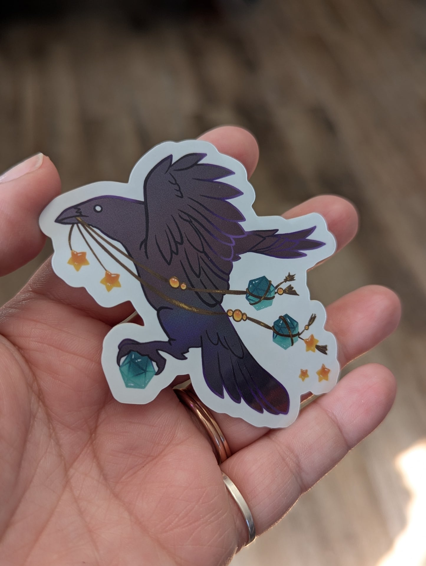 Dice Crow Holographic Sticker