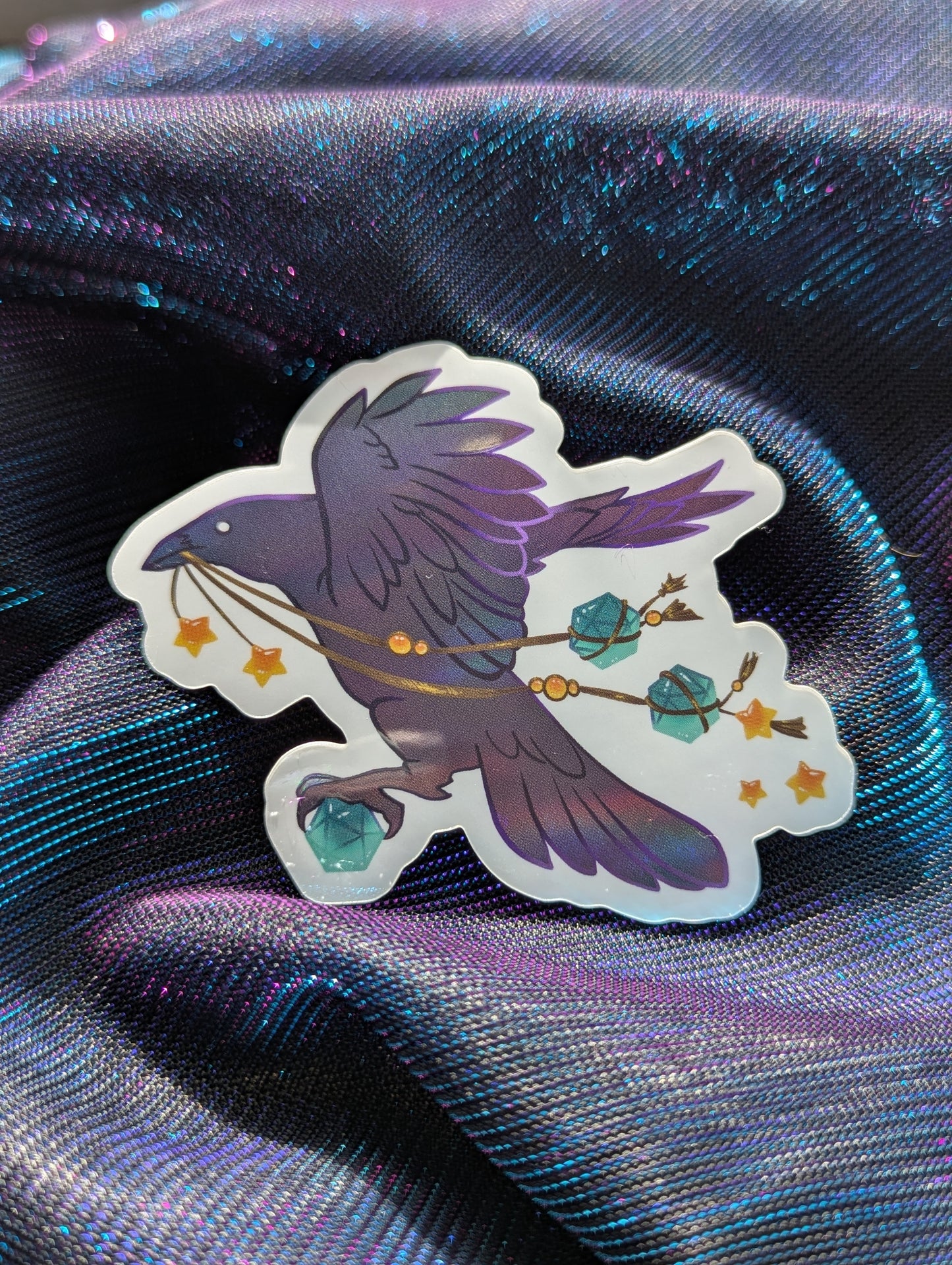 Dice Crow Holographic Sticker