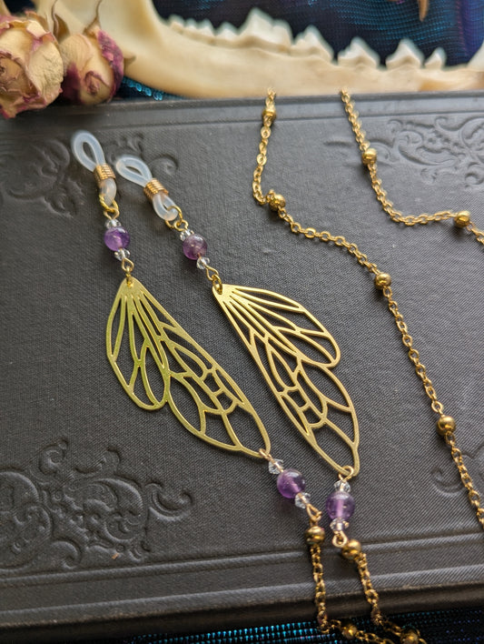 Amethyst Fey Wing Eyeglasses Chain