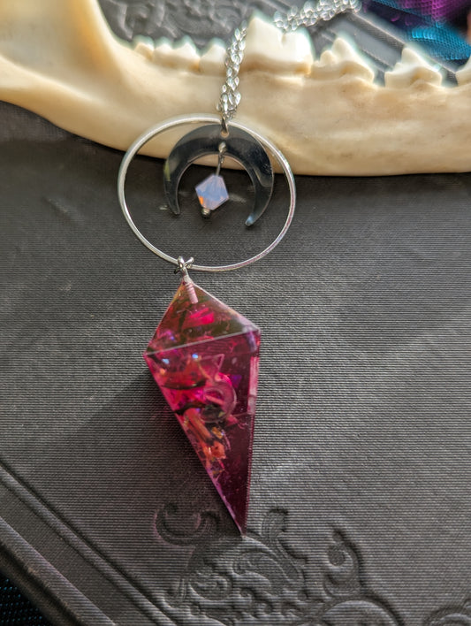 Earl Grey Tea & Crystal d4 Dice Necklace