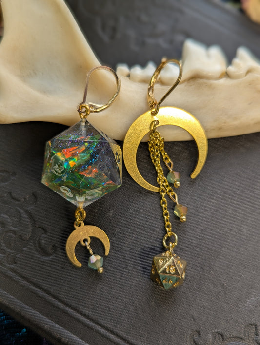 Handmade d20 Dice Earrings