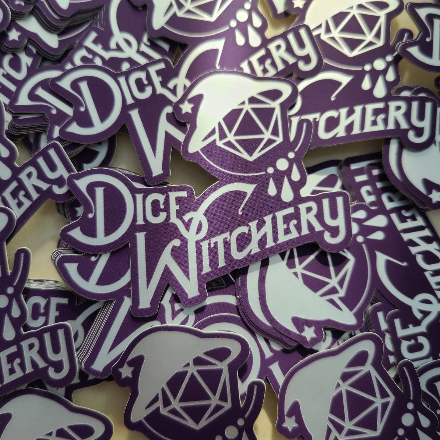 Dice Witchery matte logo sticker
