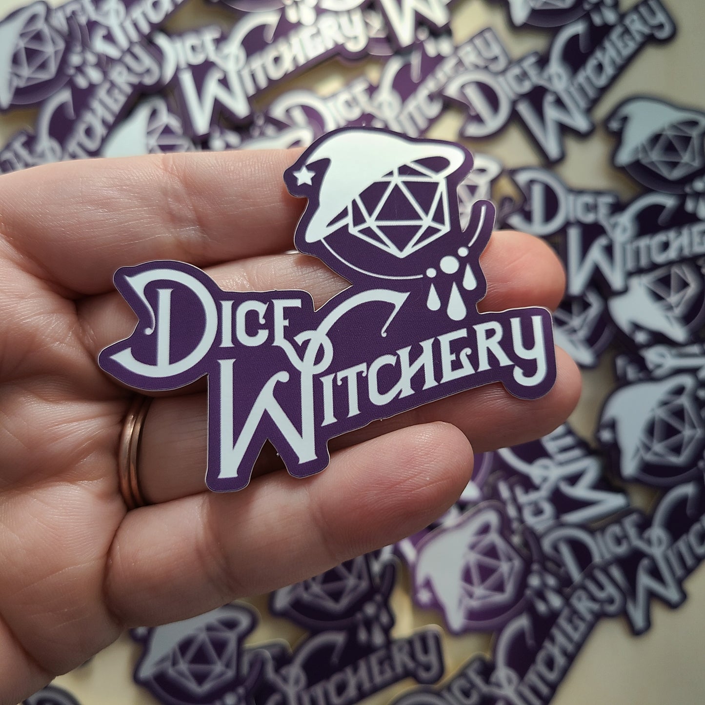 Dice Witchery matte logo sticker