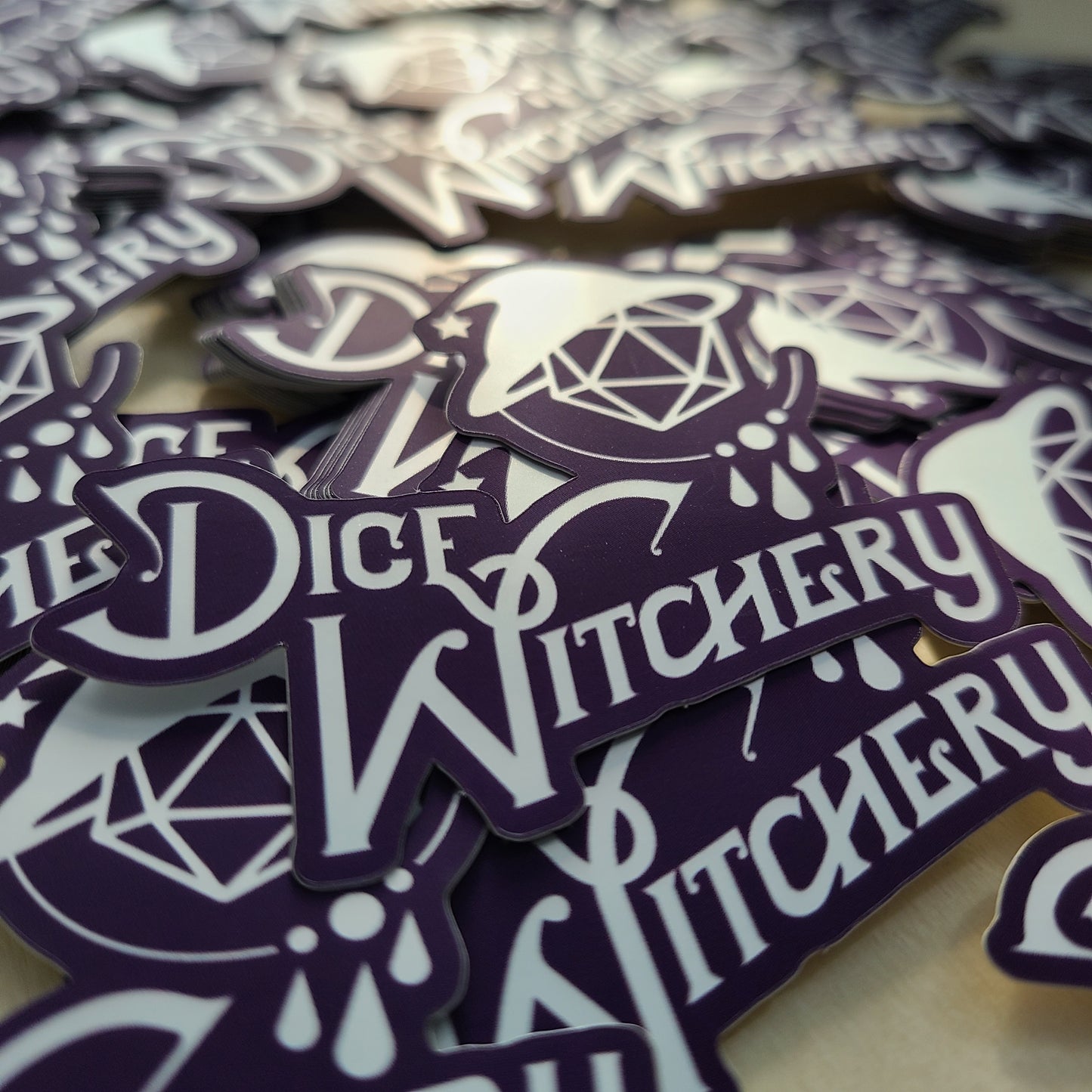 Dice Witchery matte logo sticker