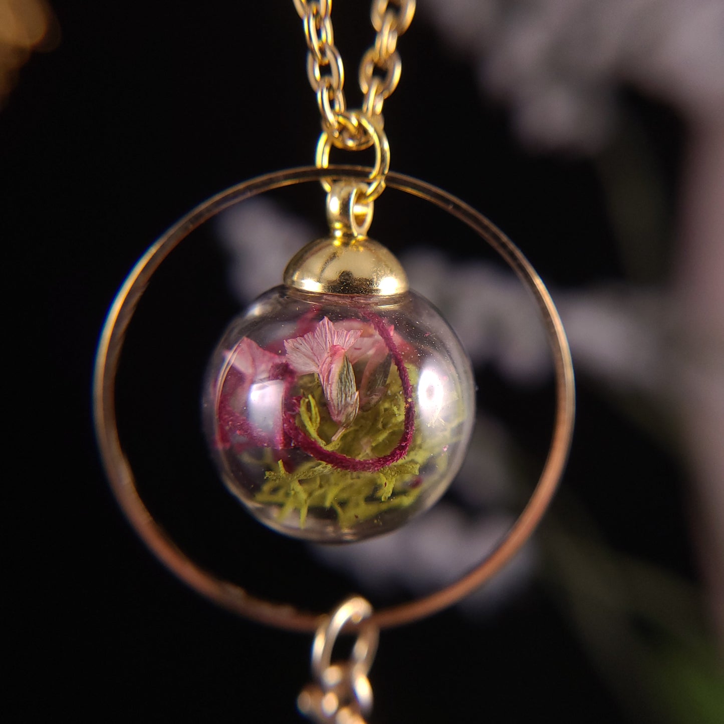 Druidcraft: Sea Lavender & Moss Necklace