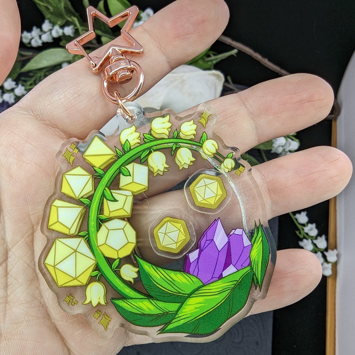Lily of the Valley Shaker Keychain